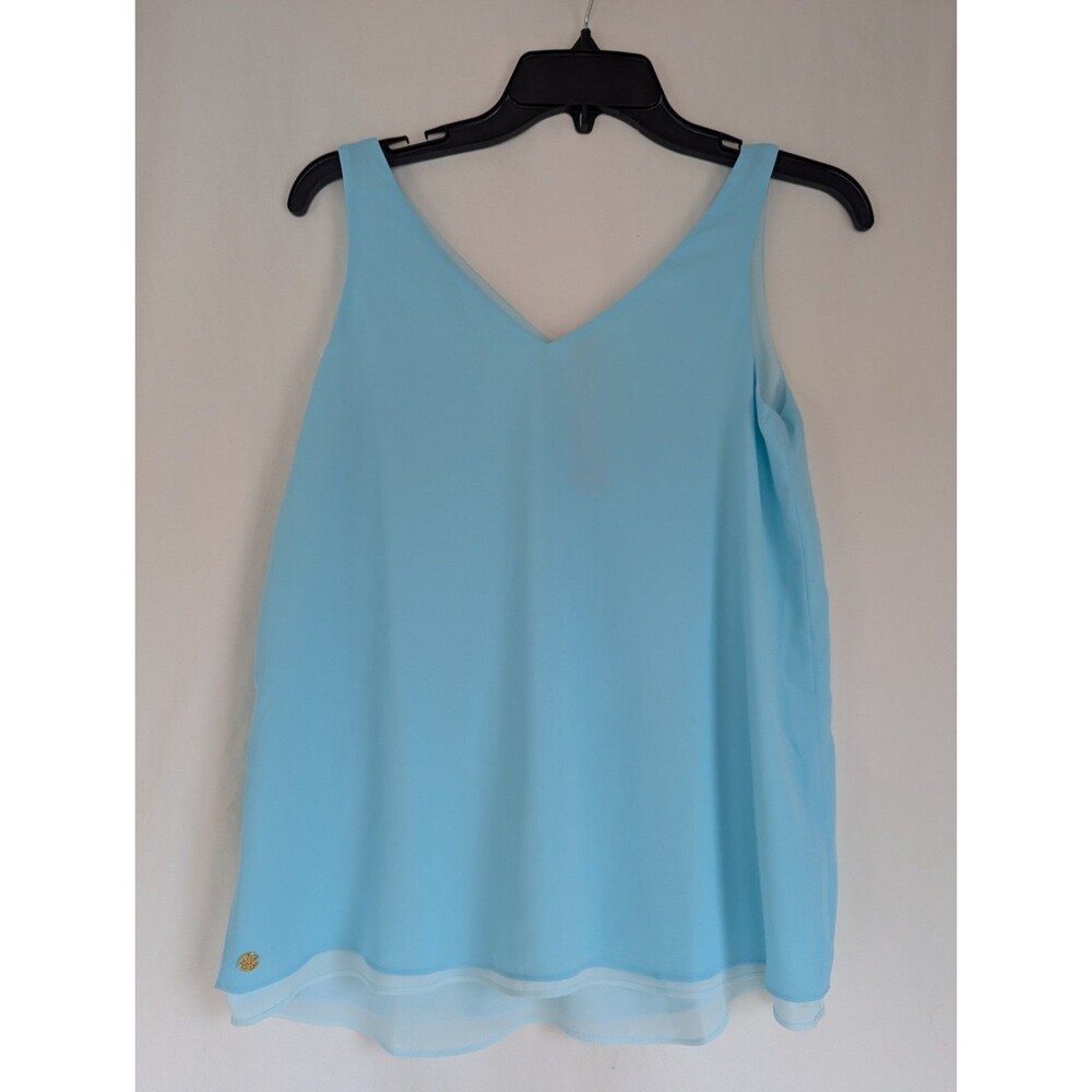 Lilly Pulitzer Top Women's XXS Blue Sleeveless V-Neck Pullover Tank Reversible